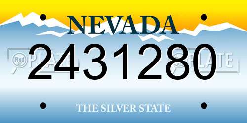 2431280 Nevada License Plate