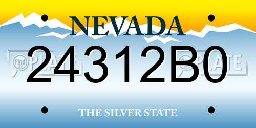 24312B0 Nevada License Plate