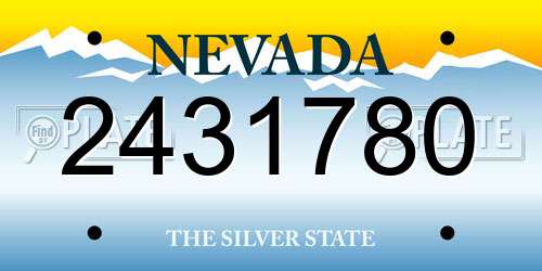 2431780 Nevada License Plate