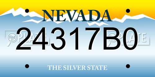 24317B0 Nevada License Plate
