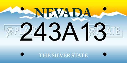 243A13 Nevada License Plate