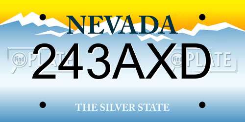 243AXD Nevada License Plate