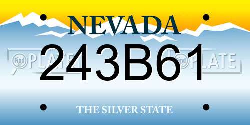 243B61 Nevada License Plate