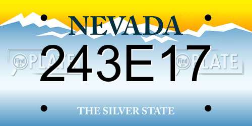 243E17 Nevada License Plate