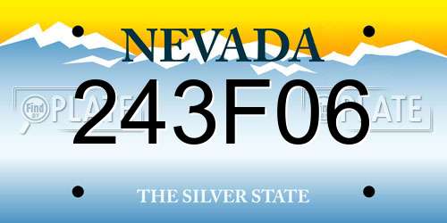 243F06 Nevada License Plate