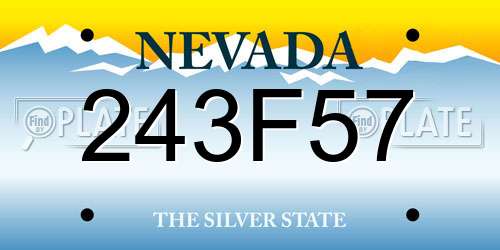 243F57 Nevada License Plate