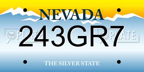 243GR7 Nevada License Plate