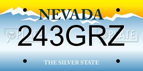 243GRZ Nevada License Plate