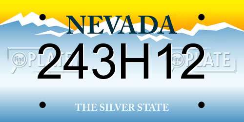 243H12 Nevada License Plate