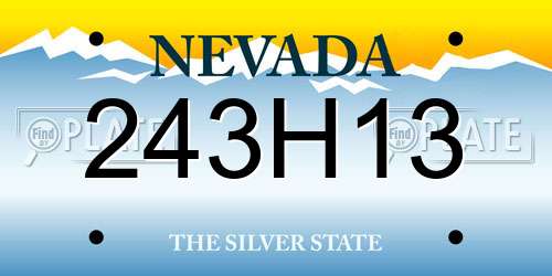 243H13 Nevada License Plate