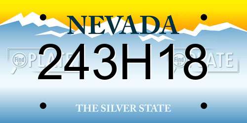 243H18 Nevada License Plate