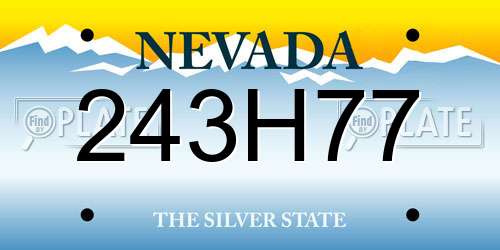 243H77 Nevada License Plate