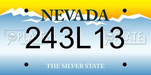 243L13 Nevada License Plate