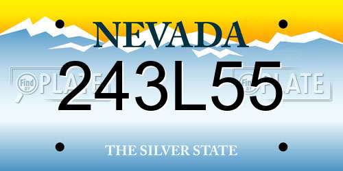243L55 Nevada License Plate