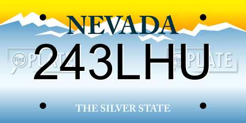 243LHU Nevada License Plate