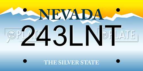 243LNT Nevada License Plate