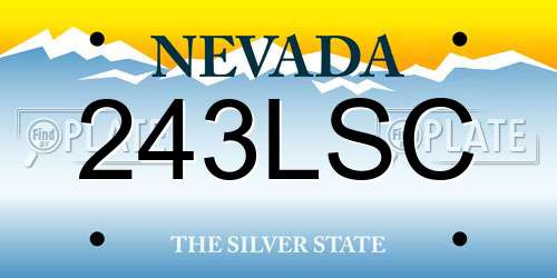 243LSC Nevada License Plate