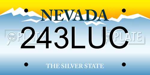 243LUC Nevada License Plate