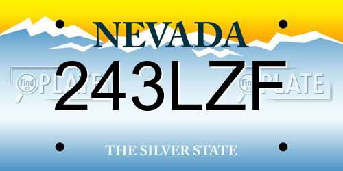 243LZF Nevada License Plate