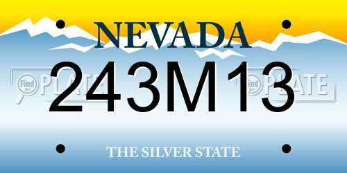 243M13 Nevada License Plate