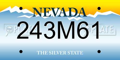243M61 Nevada License Plate