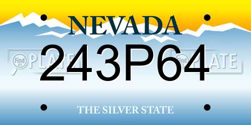 243P64 Nevada License Plate