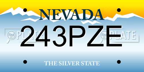 243PZE Nevada License Plate