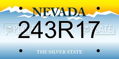 243R17 Nevada License Plate