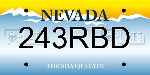 243RBD Nevada License Plate