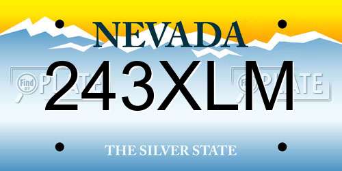 243XLM Nevada License Plate