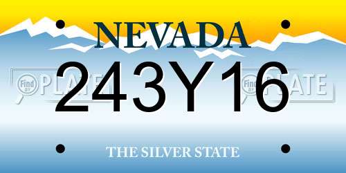 243Y16 Nevada License Plate