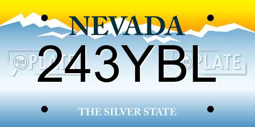 243YBL Nevada License Plate