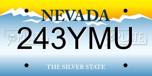 243YMU Nevada License Plate