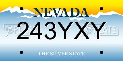 243YXY Nevada License Plate