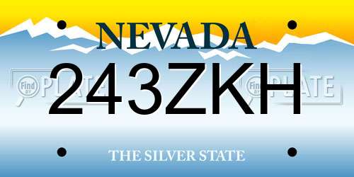 243ZKH Nevada License Plate