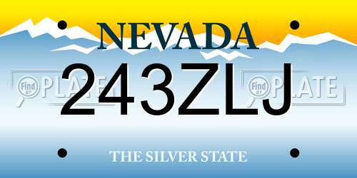 243ZLJ Nevada License Plate