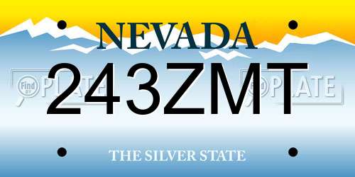 243ZMT Nevada License Plate