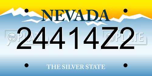 24414Z2 Nevada License Plate