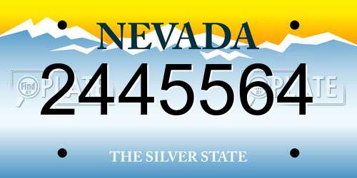 2445564 Nevada License Plate