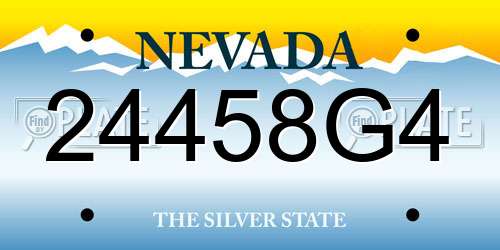 24458G4 Nevada License Plate