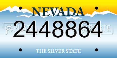 2448864 Nevada License Plate