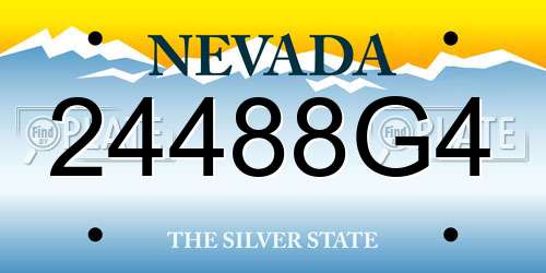 24488G4 Nevada License Plate