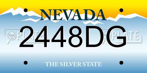 2448DG Nevada License Plate