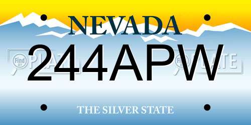 244APW Nevada License Plate