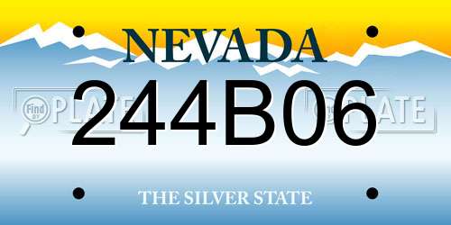 244B06 Nevada License Plate