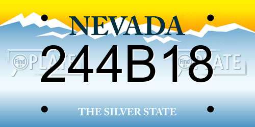 244B18 Nevada License Plate