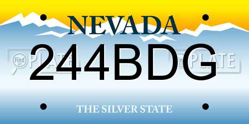 244BDG Nevada License Plate