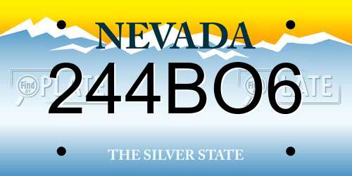 244BO6 Nevada License Plate