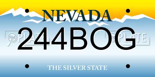 244BOG Nevada License Plate