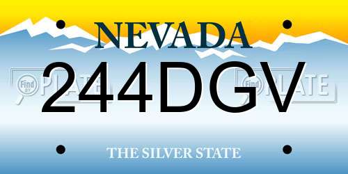 244DGV Nevada License Plate